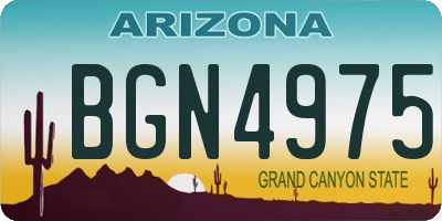 AZ license plate BGN4975