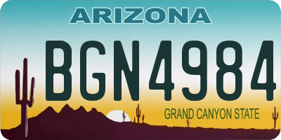 AZ license plate BGN4984