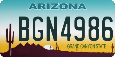 AZ license plate BGN4986