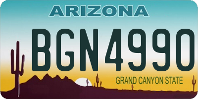 AZ license plate BGN4990