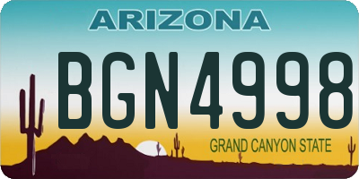 AZ license plate BGN4998