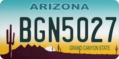 AZ license plate BGN5027