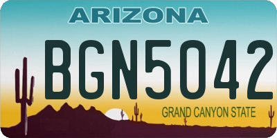 AZ license plate BGN5042