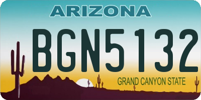 AZ license plate BGN5132