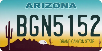 AZ license plate BGN5152