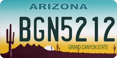 AZ license plate BGN5212