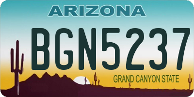 AZ license plate BGN5237