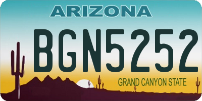 AZ license plate BGN5252
