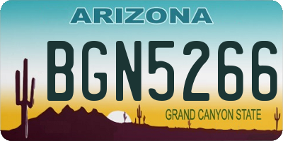 AZ license plate BGN5266