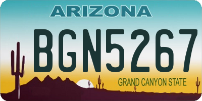 AZ license plate BGN5267