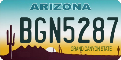 AZ license plate BGN5287