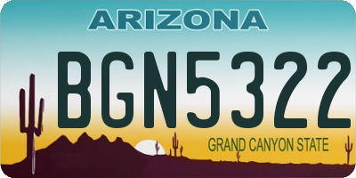 AZ license plate BGN5322
