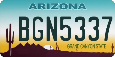AZ license plate BGN5337