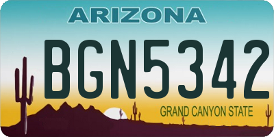 AZ license plate BGN5342