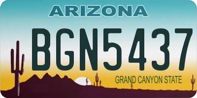AZ license plate BGN5437