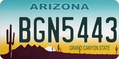 AZ license plate BGN5443