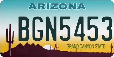 AZ license plate BGN5453