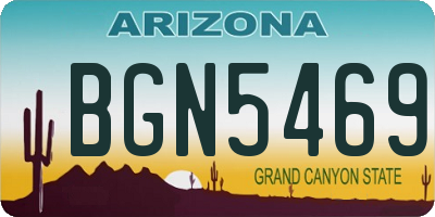 AZ license plate BGN5469