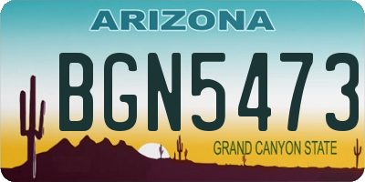 AZ license plate BGN5473