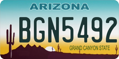 AZ license plate BGN5492
