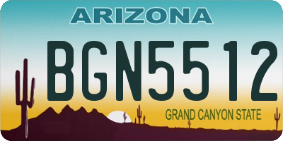 AZ license plate BGN5512