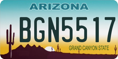 AZ license plate BGN5517