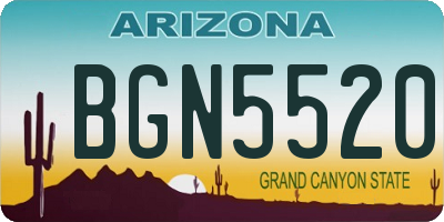 AZ license plate BGN5520