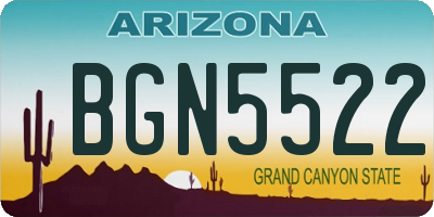 AZ license plate BGN5522