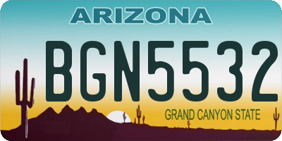AZ license plate BGN5532