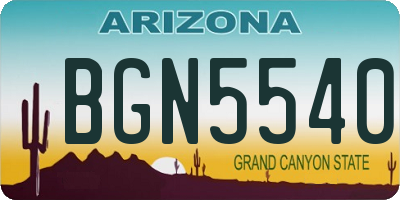 AZ license plate BGN5540