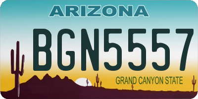 AZ license plate BGN5557
