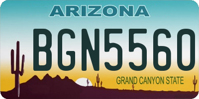 AZ license plate BGN5560