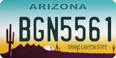 AZ license plate BGN5561