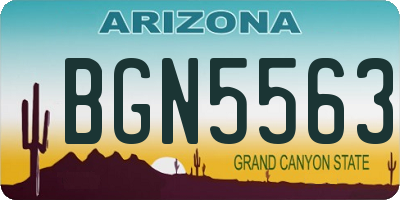AZ license plate BGN5563