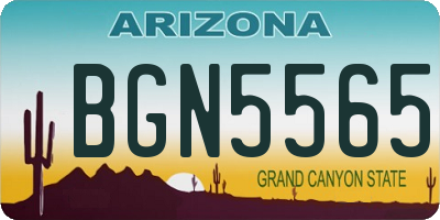 AZ license plate BGN5565