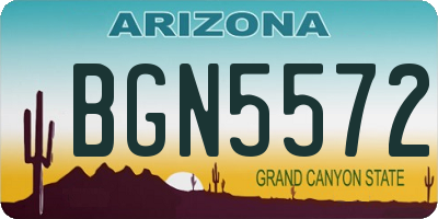 AZ license plate BGN5572