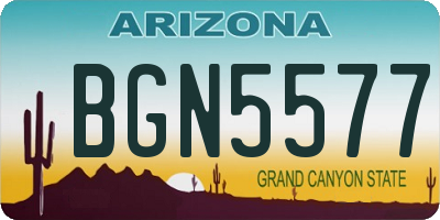 AZ license plate BGN5577