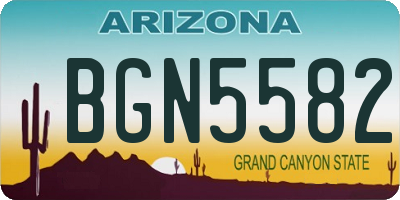 AZ license plate BGN5582