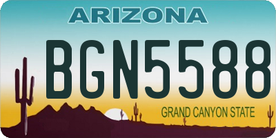 AZ license plate BGN5588