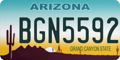 AZ license plate BGN5592