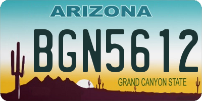 AZ license plate BGN5612