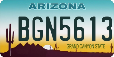 AZ license plate BGN5613