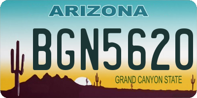 AZ license plate BGN5620