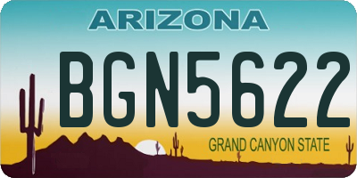 AZ license plate BGN5622
