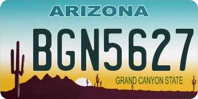 AZ license plate BGN5627