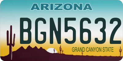AZ license plate BGN5632