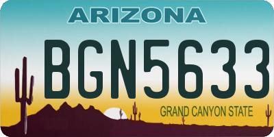 AZ license plate BGN5633