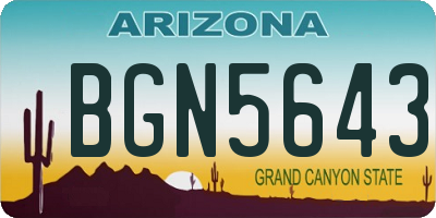 AZ license plate BGN5643