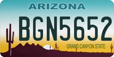 AZ license plate BGN5652