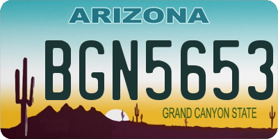 AZ license plate BGN5653